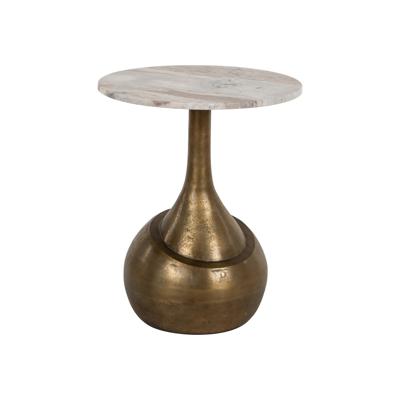 Richmond Ronde Bijzettafel 'Sia' Marmer en brushed gold, 47cm