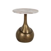 Richmond Ronde Bijzettafel 'Sia' Marmer en brushed gold, 47cm