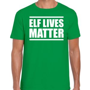 Elf lives matter Kerst t-shirt / Kerst outfit groen voor heren