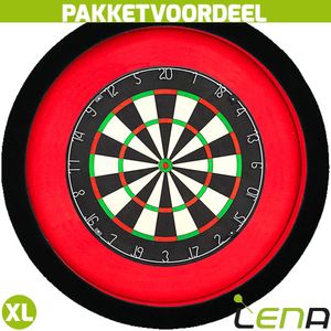 Lena Professional Dartbord + Lena Dartbord Verlichting Deluxe XL Rood - Zwart