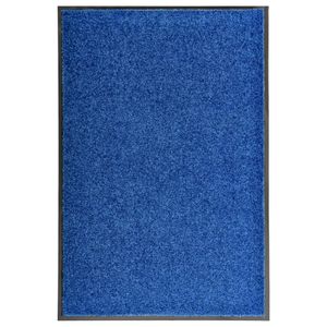 Deurmat wasbaar 60x90 cm blauw