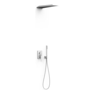 Regendouche set Tres Slim | Inbouw | Mengkraan | 2-weg | Vierkant | Wit mat