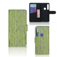 Motorola One Action Book Style Case Green Wood