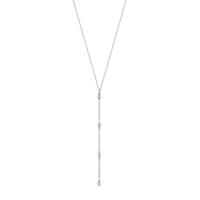 Zilveren Y-Ketting met Zirkonia - 41+4 cm - Gerhodineerd 925