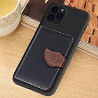 Voor iPhone 11 Pro Litchi patroon kaart tas portemonnee beugel + TPU telefoon geval met kaartsleuf portemonnee beugel functie (zwart)