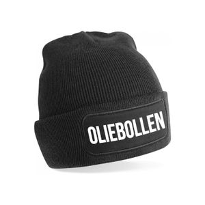 Oliebollen muts unisex - one size - zwart - apres-ski muts