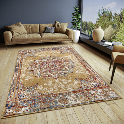 Vloerkleed Maderno Goud 160x235 Cm Laagpolig Home Collectie - Dekbed-Discounter.nl