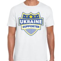 Oekraine / Ukraine schild supporter t-shirt wit voor heren