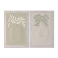 Canvas Home ESPRIT Groen Beige Vaas Scandinavisch 80 x 3 x 120 cm 80 X 10 X 120 CM (2 Stuks)