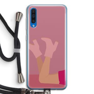 Pink boots: Samsung Galaxy A50 Transparant Hoesje met koord