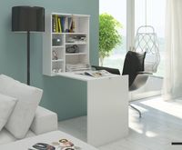 Maison's Bureau - Inklapbaar bureau - Uitklapbare kast - Wit - 71x54x75 - thumbnail