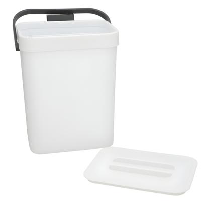 Gerimport Prullenbakje GFT - 26 cm - met klepdeksel - wit - 5 ltr - voor een keukendeurtje