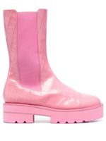 Stuart Weitzman bottines en cuir à effet peau de crocodile - Rose