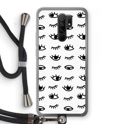 Eye pattern #2: Xiaomi Redmi 9 Transparant Hoesje met koord