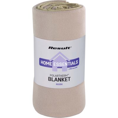 Fleece plaid/deken beige 140 x 175 cm luxe/dikke kwaliteit