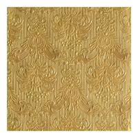 Servetten Luxe - 15x stuks - 40 x 40 cm - goud - barok patroon - 3 laags