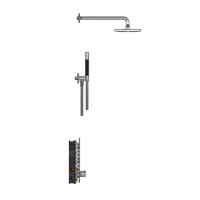 Hotbath Cobber - Inbouw Regendoucheset - Chroom - Thermostatisch - Wandarm 38.5 cm - Hoofddouche 200 mm - Staafhanddouche - Waterbesparend - V03