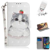 3D schilderij cute cat patroon gekleurde tekening horizontale Flip lederen case voor LG K50 met houder & kaartsleuven & portemonnee
