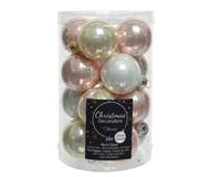 Kerstbal glas d3.5 cm zachtroze 16st kerst - Decoris