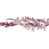 Kerstslinger - met takken - bordeaux rood - 180 cm - glitter - kerstboom guirlande