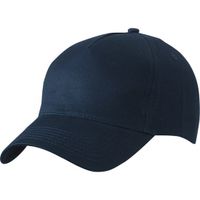 2x stuks 5-panel baseball petjes /caps in de kleur navy blauw