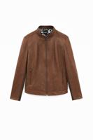 Slim fit jack met opstaande kraag - BROWN - 36