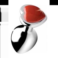 Rode Jaspis Hart - Butt Plug - Medium - thumbnail