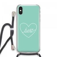 Best heart pastel: iPhone XS Max Transparant Hoesje met koord