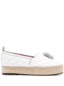 Philipp Plein espadrilles matelassées à motif strassé - Blanc