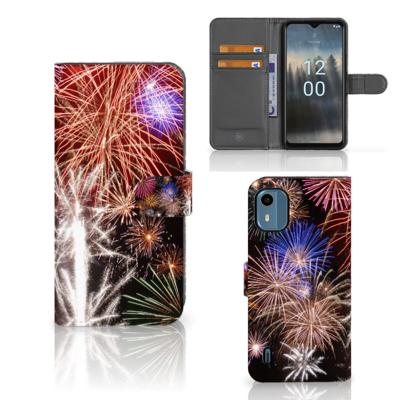 Nokia C12 | Wallet Case | met Pasjes | Vuurwerk