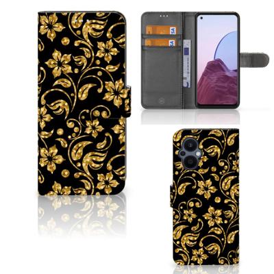 OPPO Reno 8 Lite | OnePlus Nord N20 Hoesje Gouden Bloemen OPPO Reno 8 Lite | OnePlus Nord N20 Hoesje Gouden Bloemen