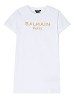 Balmain Kids robe à logo brodé - Blanc - thumbnail