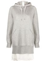 sacai robe-hoodie zippée à manches longues - Gris