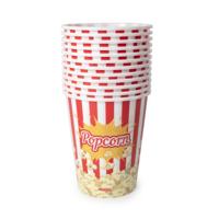 Popcorn bak - rood/wit retro print - kunststof - 15 x 18 cm - 2.0 liter - herbruikbaar Popcorn bak - rood/wit retro print - kunststof - 15 x 18 cm - 2.0 liter - herbruikbaar