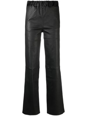 Arma pantalon en cuir à coupe droite - Noir