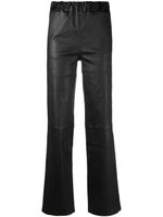 Arma pantalon en cuir à coupe droite - Noir