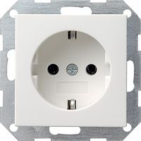 Gira 1-voudige wandcontactdoos met randaarde zuiverwit mat 446627