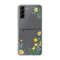 Gele bloemen: Samsung Galaxy S21 Plus Transparant Hoesje