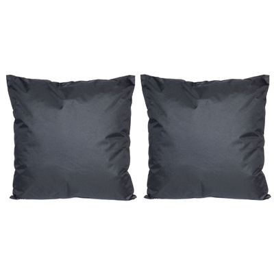 6x Bank/sier kussens voor binnen en buiten in de kleur zwart 45 x 45 cm