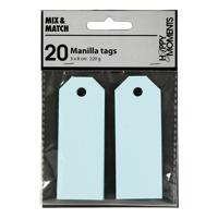 Creativ Company Manilla-labels, afm 3x8 cm, 220 gr, lichtblauw, 20 stuk/ 1 doos