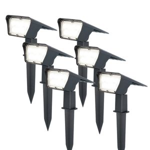 6x Odessa LED Solar Tuinspot Prikspot 6000K daglicht wit IP65 waterdicht - Tuin spots, spots bodem buiten