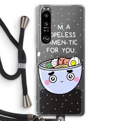 I'm A Hopeless Ramen-Tic For You: Sony Xperia 1 III Transparant Hoesje met koord