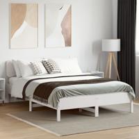 Bedframe zonder matras massief grenenhout wit 140x200 cm