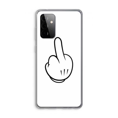 Middle finger white: Samsung Galaxy A72 Transparant Hoesje