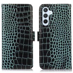 Samsung Galaxy S23 FE Crocodile Series Wallet Leren Hoesje met RFID - Groen