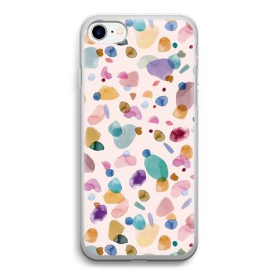 Terrazzo Memphis Pink: iPhone SE 2020 Transparant Hoesje