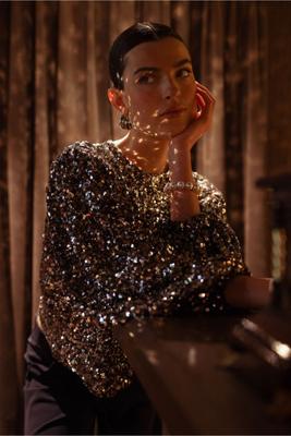 Blom 2way sequins top - silver - 13335