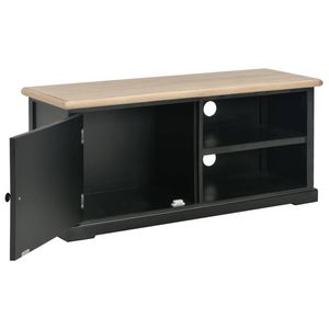 The Living Store TV Meubel - Trendy - Praktisch - Hout/Zwart - 90x30x40cm - MDF/Paulowniahout