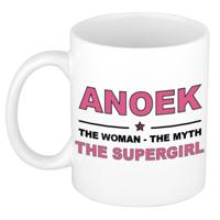 Anoek cadeau mok - Woman Myth Supergirl - naam koffiemok - 300 ml - collega - moederdag