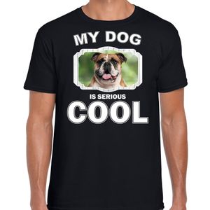 Honden liefhebber shirt Britse bulldog my dog is serious cool zwart voor heren 2XL  -